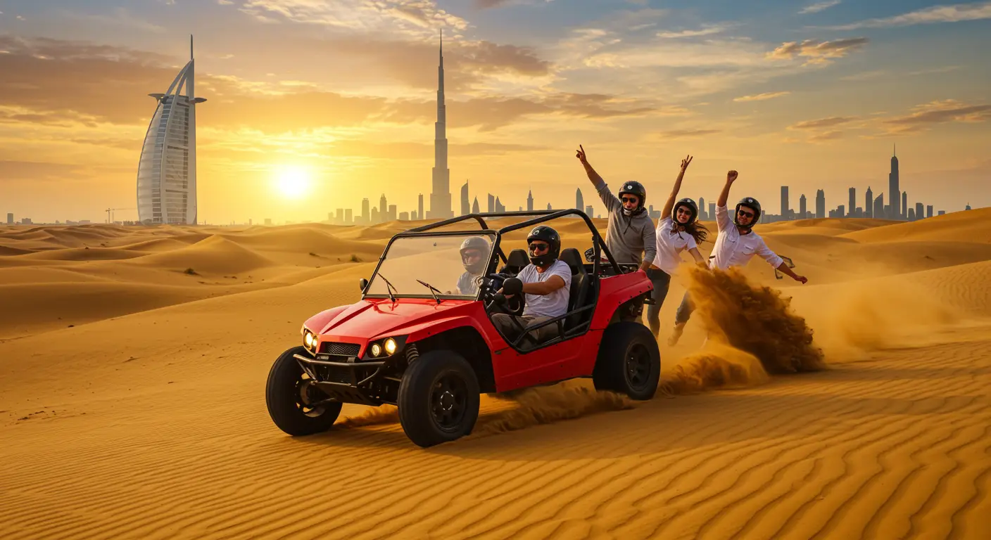 Golden hour light on the red dunes